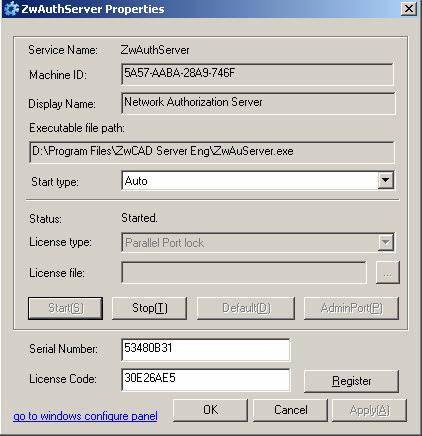 AdminPort: ZwCAD License Server Settings will connect to the server through this AdminPort. The default port number is 56617.