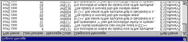 14.2 Sorting of the diagnostic message All Message Choose the [All Message] command from popup menu on the diagnostic message window, all diagnostic messages are displayed.