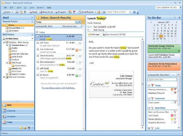SEARCHING AND SORTING MESSAGES Among its many tools, Outlook offers an