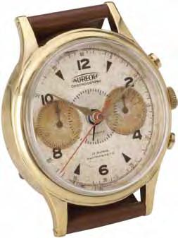 Brass rim with leather  06072 Wristwatch Alarm,