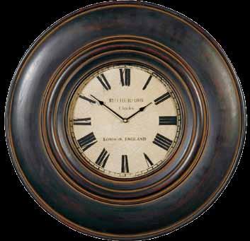 Clock face is aged ivory.