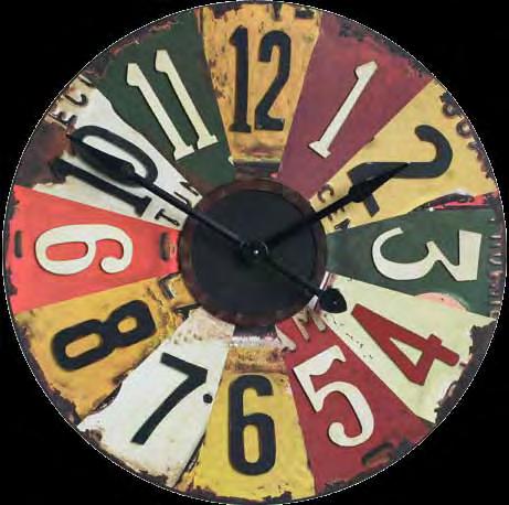 06675 Vintage License Plates 29 Rd x 2 Clock face is