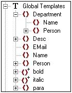 212 User Reference Symbols and icons Clicking an entry creates a default global template in the StyleVision Power Stylesheet.
