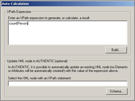 User Reference Insert 253 8.5.12 Auto-Calculation An Auto-Calculation uses an XPath expression to generate a result that is placed in the document at the point where you insert the Auto-Calculation.
