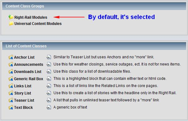 Suppose you would like to add another Link List module, POPULAR LINKS, below the RELATED LINKS that you have just created in the last section. Make sure your page is a two column format. 1.