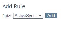 In the SubVS section, click None under Rules for ActiveSync. Figure 4-77: Add Content Rules Select the Content Rule for ActiveSync that was created in Section 4.1.1.3 and select Add.
