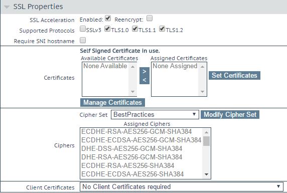 Expand the SSL Properties section. Figure 4-16: SSL Properties Select the Enabled check box.