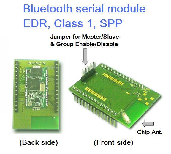 TTL Bluetooth serial Module Class 1 (Model: BTM-T1-C) Based on the new High power Bluetooth serial modules the new low cost Bluetooth serial adapters allow for simple integration into microcontroller