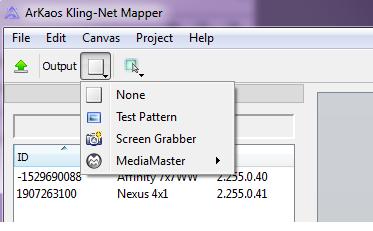 Part 2: Test Network Connectivity Select the Output dropdown icon from the tool bar at the top of the Kling-Net Mapper screen. One of the options will be Test Pattern. 1.
