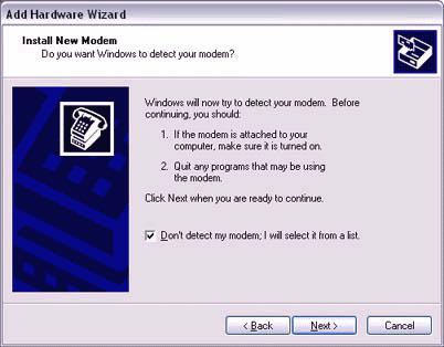 Install the modem by following the instructions in the windows that follow. Installing a modem  1.