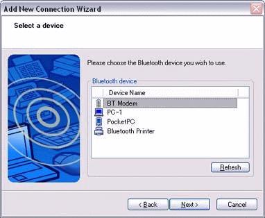 The [Add New Connection Wizard (Searching for Bluetooth devices)] window will appear. 4.