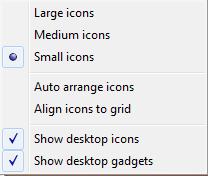 Change size of Desktop Icons Change arrangement