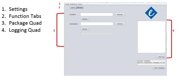 Receive The main section of the Receive tab focuses on giving the recipient an opportunity to verify that the package is unchanged and complete, as well as to unpack the the package in order to move