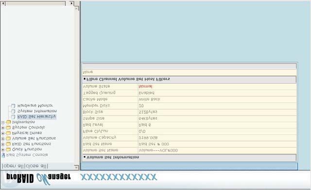 This screen shows various information such as disk drive model name, serial number, firmware revision, disk capacity,