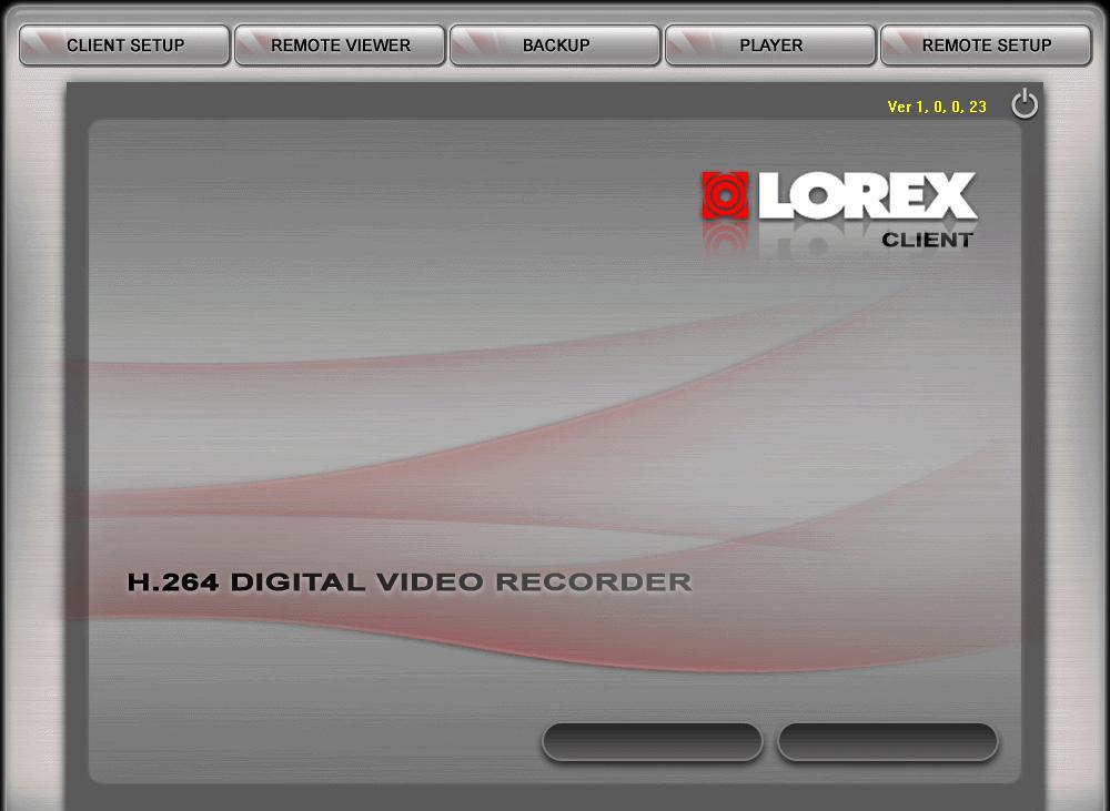 Lorex Client Main Menu Lorex Client Main Menu The Lorex Client software allows you to perform multiple functions from a remote location over the Internet or local area network (LAN).