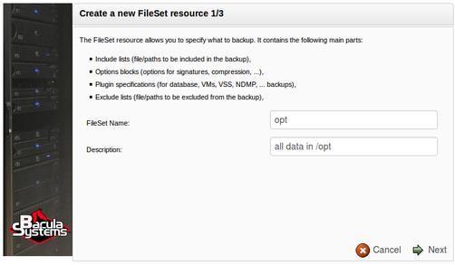 Once this is done go to Workset and commit your changes. 8 Fileset customization To show some more of the flexibility Bacula offers we will apply a new fileset for your newly created file daemon.
