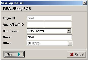 server user to start the FOS email server.
