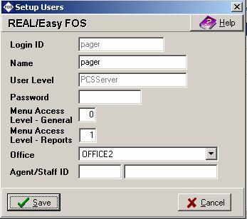 server user to start the FOS paging server.