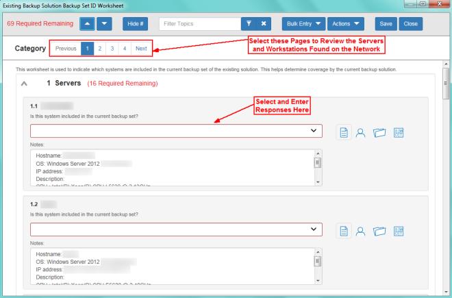 3. Enter Responses in the Response Field for each Topic Question listed throughout the worksheet in order to document the BDR needs for your client.