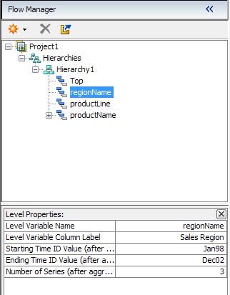 14 Chapter 3 / Using the Workspace In the following display, the properties are shown for the regionname level. To view the node properties, select View Properties Node properties.