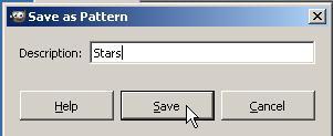 Click the + sign to the left of Select File Type (By Extension) and select GIMP Pattern. The Name text box should display stars.pat. Click the Save button.