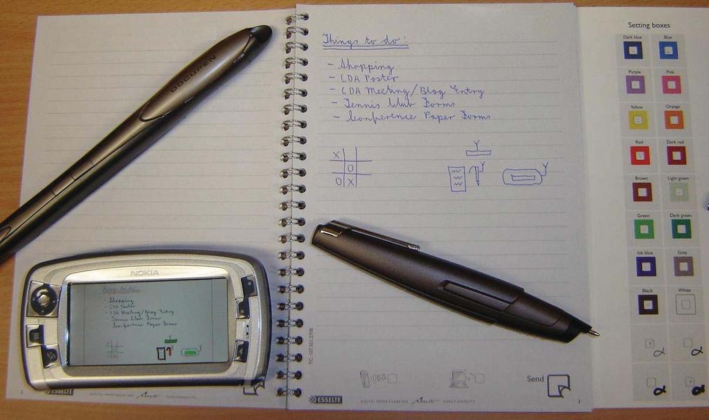 Digital Pen Interaction Mechanism A digital pen is able to electronically record pen strokes, of handwritten notes or drawings as an image file.