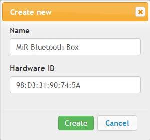 7.4 Connecting the Bluetooth Box to the MiR100 Step Instruction Illustration 1 Go to Bluetooth Relay menu.
