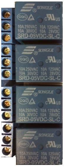 3.2 Pins for each relay In Figure 5 the four relays are shown. Each relay has three pins which are either short circuit or open circuit. When the relay e.g. K1 is in OFF, which is the default state, there is short circuit between pin 2 and pin 3 and open circuit between pin 1 and pin 2.