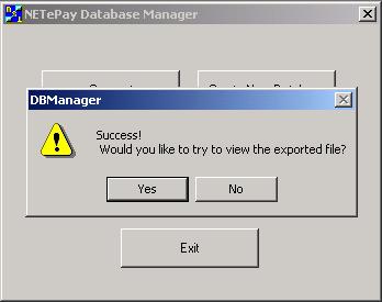 Exporting Your Database 1. To backup the current database, click the Backup Database button. The following dialog will be displayed: 2. An export file name with today s date and a.