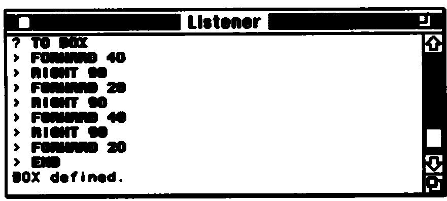 11: Defining a procedure in the Listener window If you wish, you can type procedure definitions directly in the Listener window, rather than in a separate file window.
