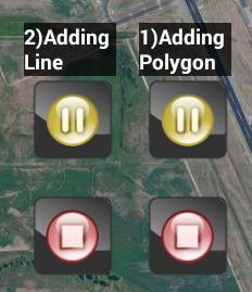 Add a Polygon AND a Line There may be a time when you will want to record both Lines and Polygons, i.e. when you need to know the perimeter and the area of a place (or there may be a time when you want to record two lines or two polygons simultaneously.