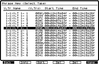 e The order of the V-tracks on which the takes are recorded Track Select the track on which you wish to create the new phrase. fig.6-06.