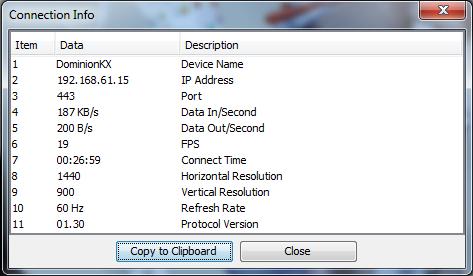 Chapter 7: Virtual KVM Client (VKC and VKCs) Help Click Reset on the Connection Properties dialog at any time to return to the default settings.
