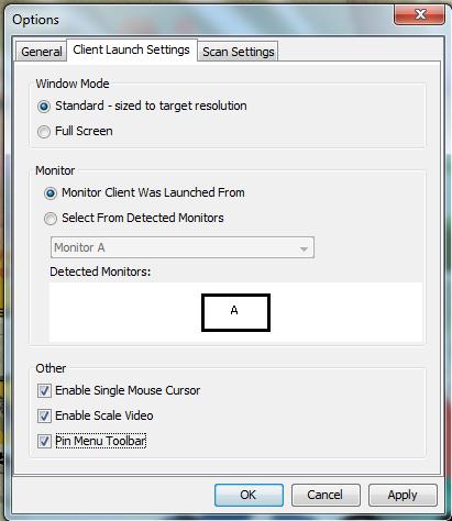 Chapter 7: Virtual KVM Client (VKC and VKCs) Help b. Use 'Select From Detected Monitors' to select from a list of monitors that are currently detected by the application.