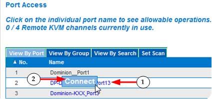 Chapter 4: KX III Administration Access and Control Target Servers Remotely The KX III Port Access page provides a list of all KX III ports.