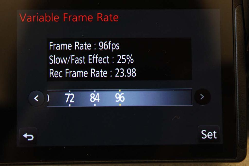 Shooting with a higher (variable) frame