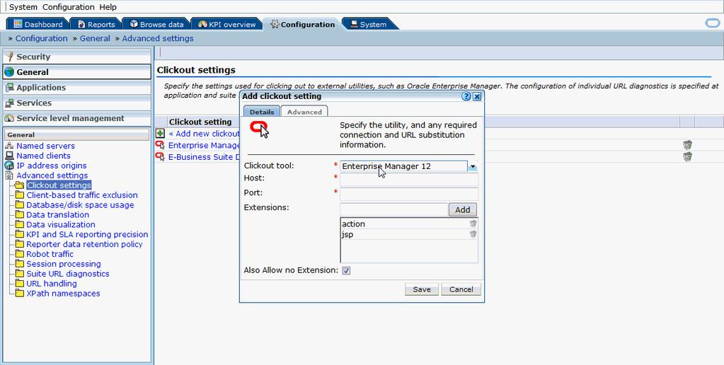 3. Provide host and port values of the Enterprise Manager instance.