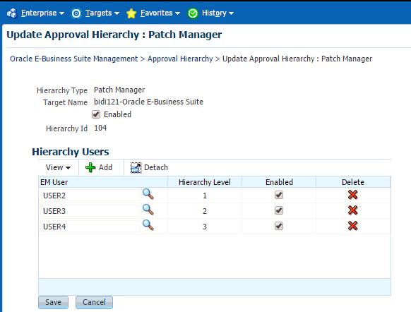 Deleting an Approval Hierarchy In the Approval Hierarchy home page, select the Approval Hierarchy to be deleted, and click Delete.