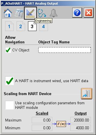 Chapter 4 HART Analog Output (P_AOutHART) Engineering Tab Page 3 Update HART Device Information Minimum and Maximum Scaled Input Minimum and Maximum Output The following table shows the functions on