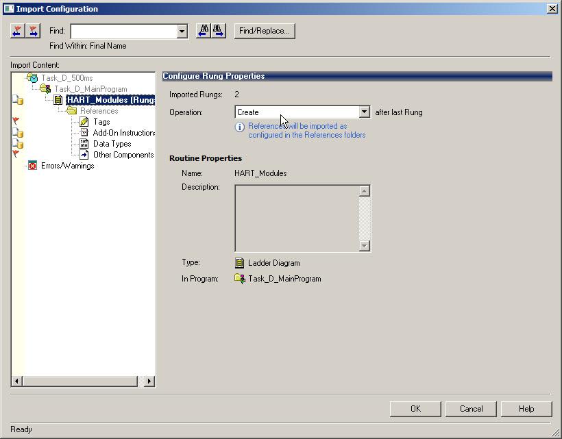 Chapter 2 Build Your Application The Import Configuration dialog box appears.