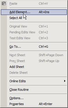 Build Your Application Chapter 2 A workspace opens. 5. In the workspace, right-click and choose Add Element.