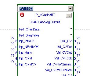 The HART Analog Output element is added. 7. Double-click the tag name, type a new tag name (PV_1403 in our example), and press Enter.