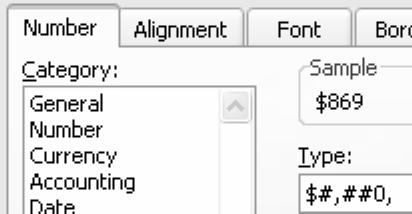 Showing Numbers in Thousands Tip: If you place a comma at the end of this custom number format, Excel will keep the original number, but divide it by one thousand when it displays it in the cell.