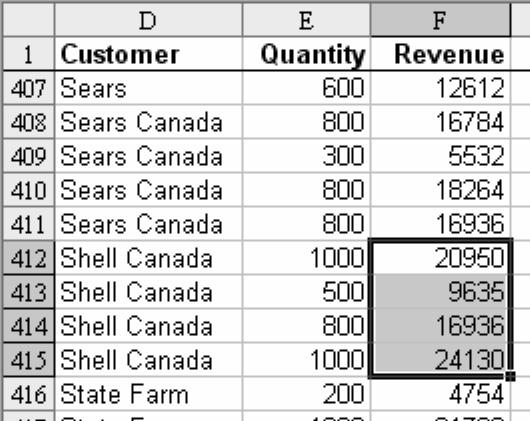 Quickly Seeing Sum or Average Figure 11 Seeing Sum/Avg Selecting the range of cells you want to sum Note: Some installations of Excel have the Status Bar turned off.