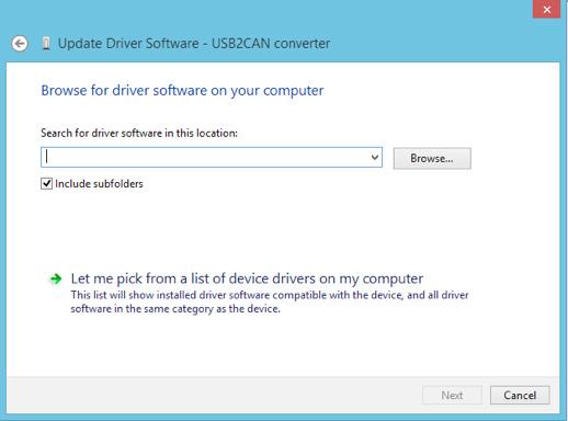 menu: 3 Browse for drivers and