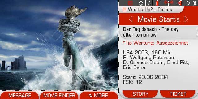 Interactive Application: What s Up Movie trailer Write message to a friend and inform him about the newest clips Download of