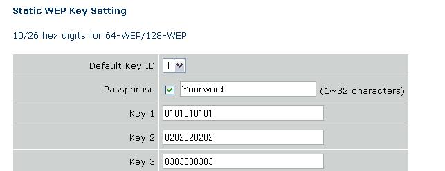 field to generate your WEP encryption key.