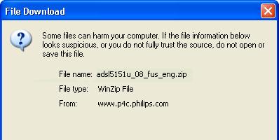 arrow on the file name (English, Zip file in the example).
