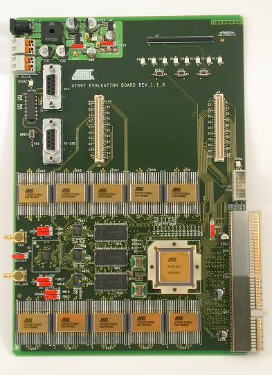 ATMEL AT697 Compact PCI Evaluation board Compact PCI plug-in format 6U format, 32 bit, 33MHz interface Configurable for System and Peripheral slot operation Processor Atmel AT697E, Rad-Hard 32 bit