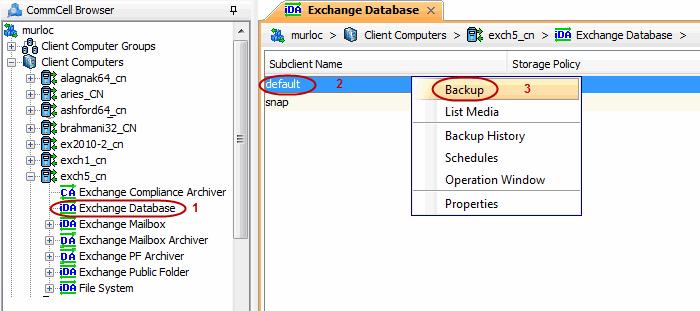 Page 86 of 90 Getting Started - Exchange Database idataagent Backup WHAT GETS BACKED UP Exchange Database data Information and Public Folder stores